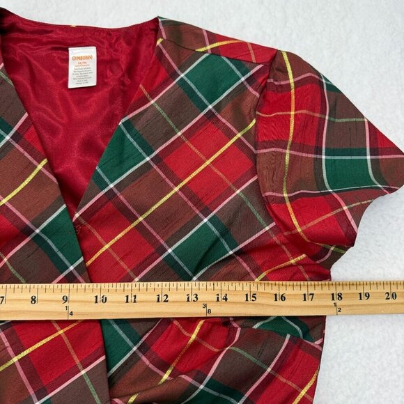 Gymboree Holiday Tartan Plaid Wrap Dress Ruffle Trim Christmas Cozy Chic Size M - Picture 12 of 13